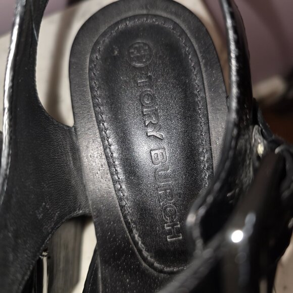 Tory Burch Lug Sole Patent Leather Clogs – Black – Size 8 - Picture 6 of 11